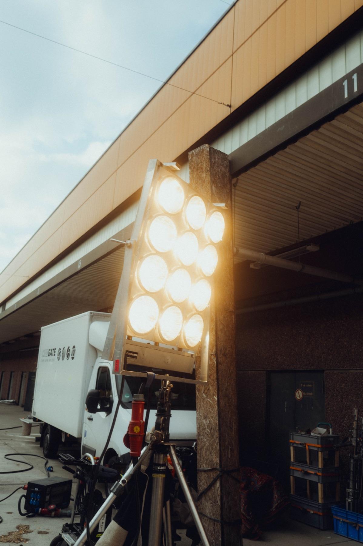 Large light panel against the sky