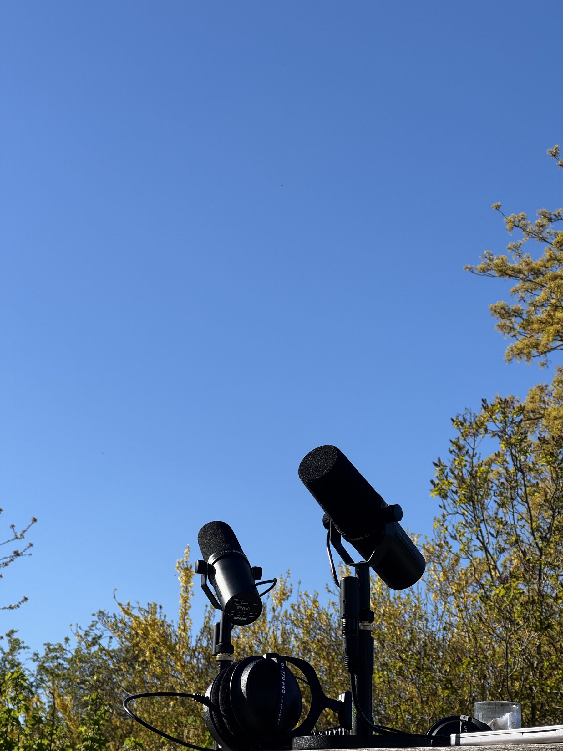 Podcast-Aufnahme unter freiem Himmel in Cannes